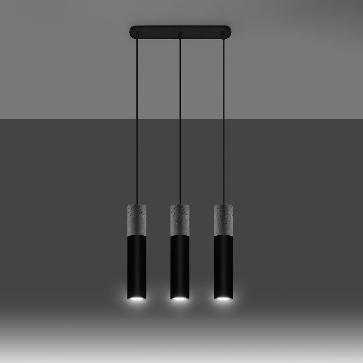 Pendelleuchte BORGIO 3L schwarz Sollux Lighting