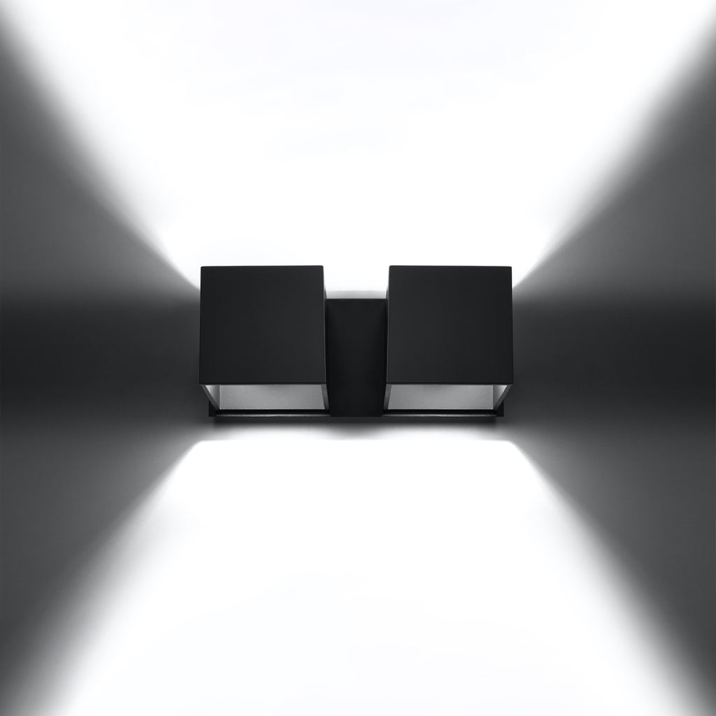 Wandleuchte QUAD 2 schwarz Sollux Lighting