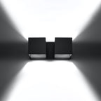 Wandleuchte QUAD 2 schwarz Sollux Lighting