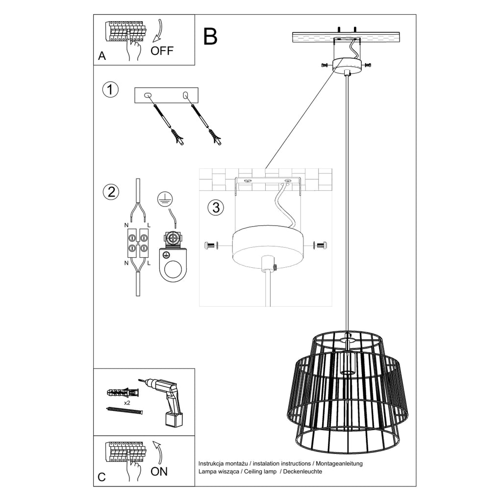 Pendelleuchte GATE weiß Sollux Lighting