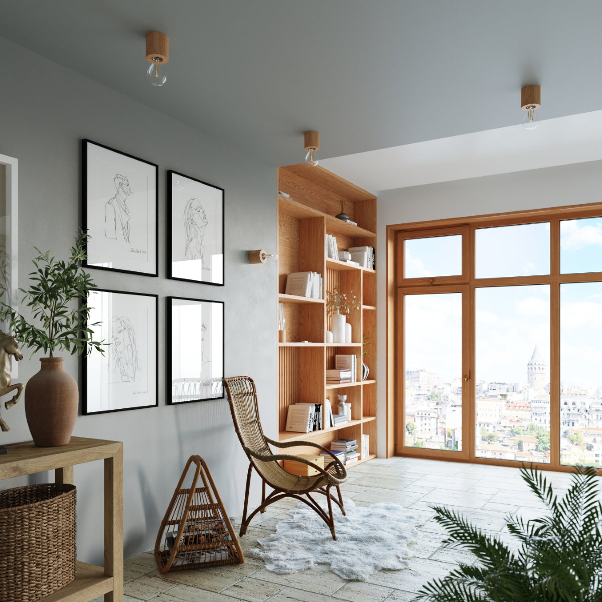 Wandleuchte SALGADO Naturholz Sollux Lighting