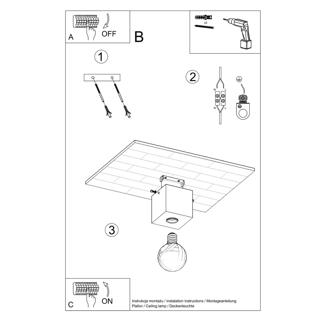 Deckenleuchte ARIZ Naturholz Sollux Lighting