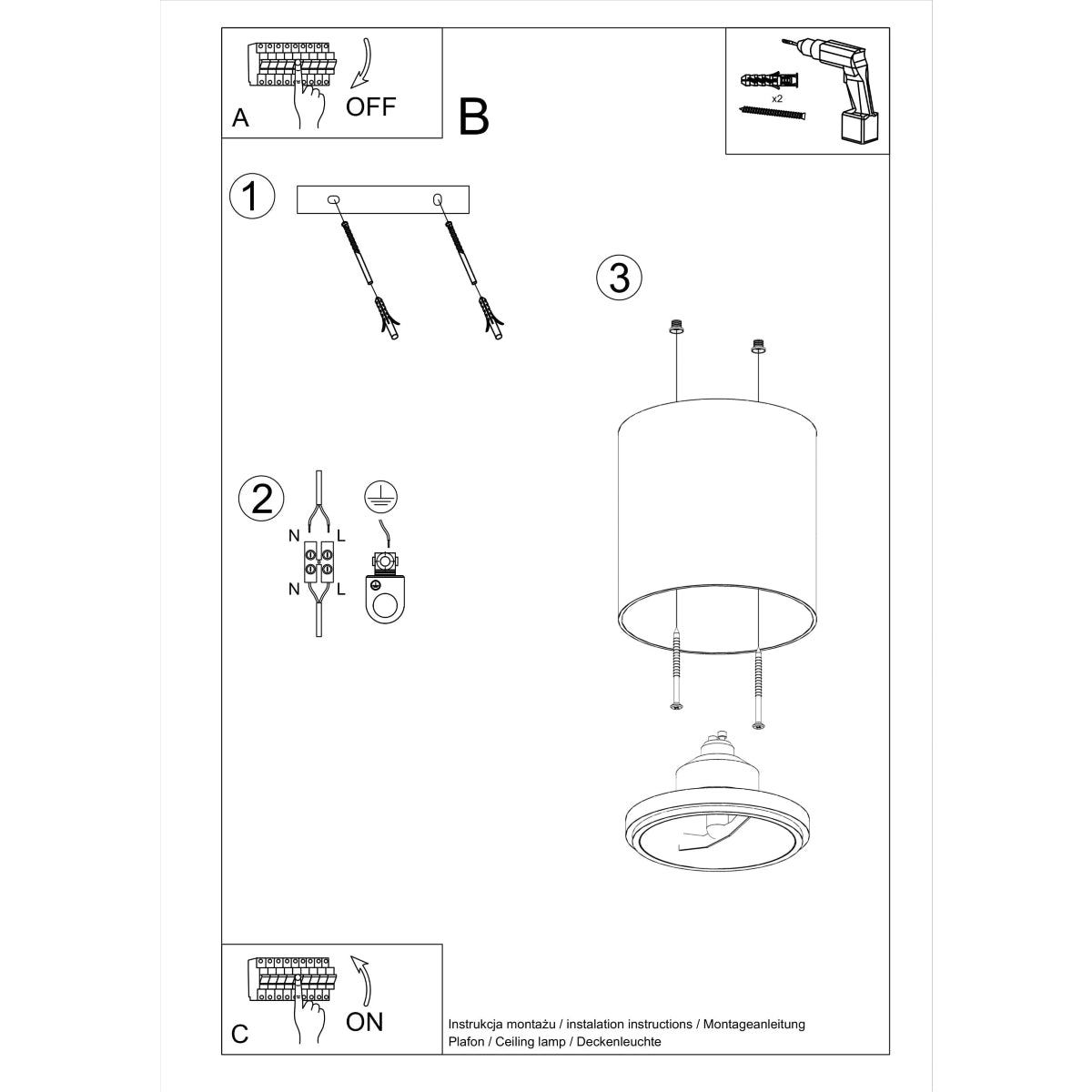 Deckenleuchte - Spot - Strahler TIUBE grau Sollux Lighting