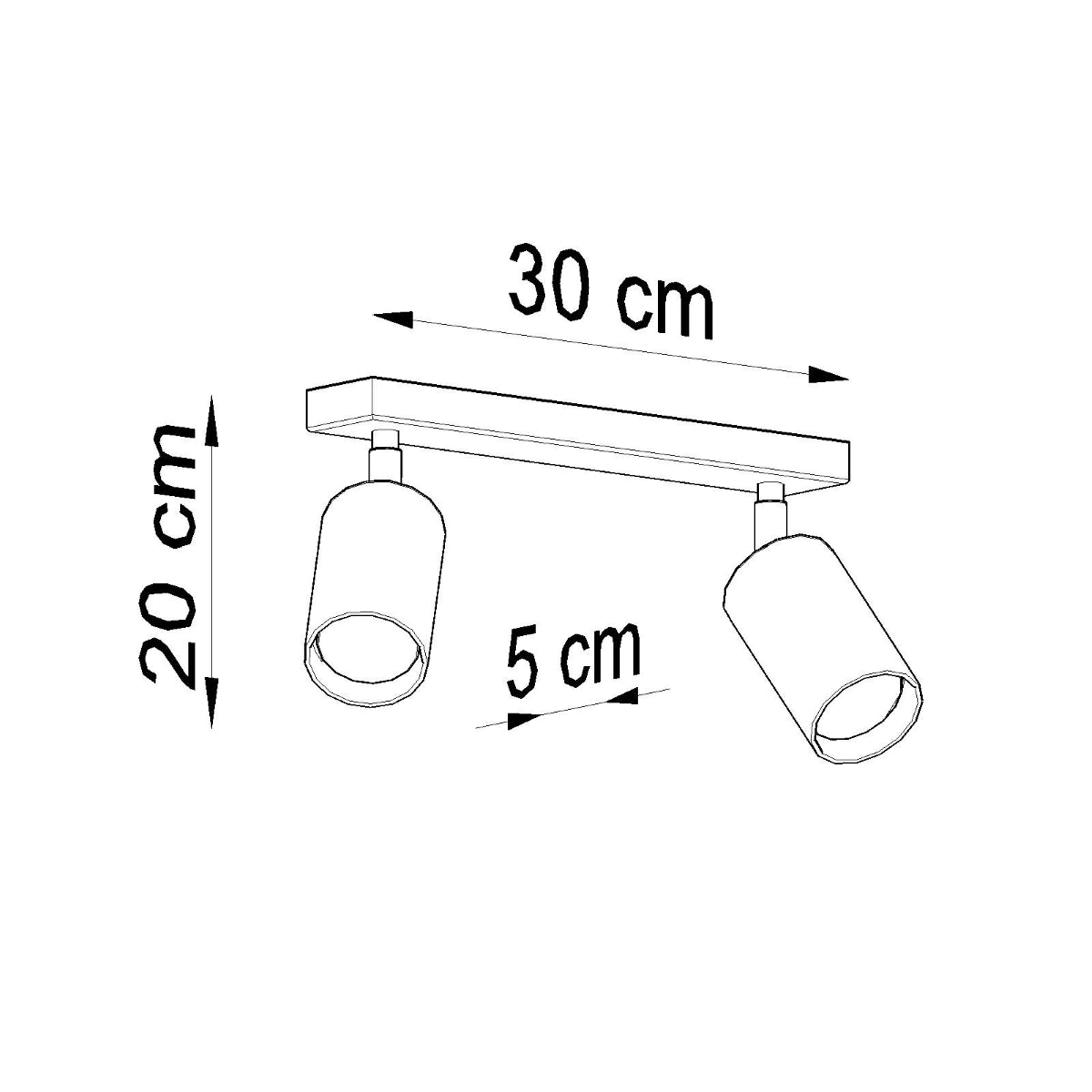 Deckenleuchte - Spot - Strahler BERG 2 Naturholz Sollux Lighting