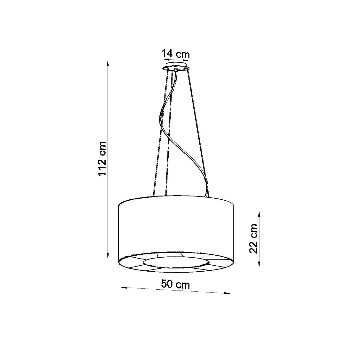 Pendelleuchte SATURNO 50 schwarz Sollux Lighting