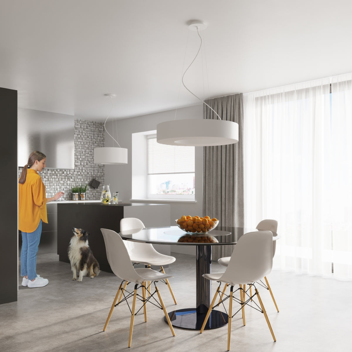Pendelleuchte SATURNO SLIM 50 weiß Sollux Lighting