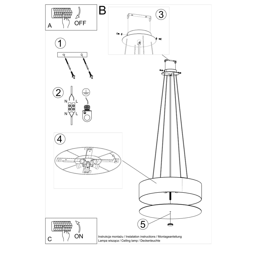 Pendelleuchte SKALA 50 weiß Sollux Lighting