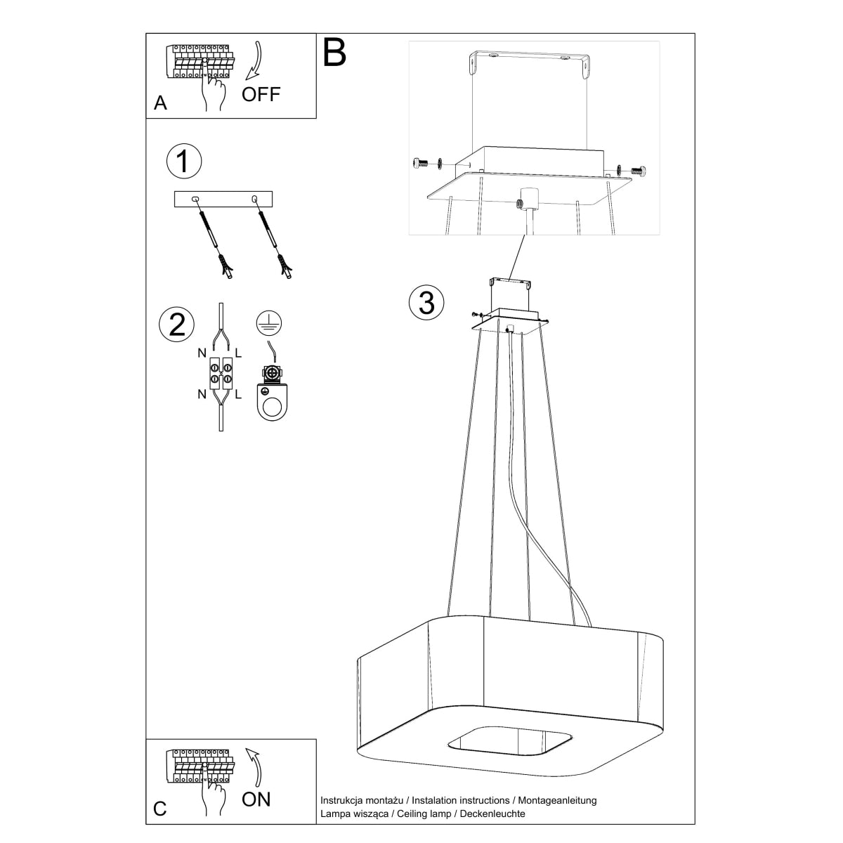 Pendelleuchte URANO 60 weiß Sollux Lighting