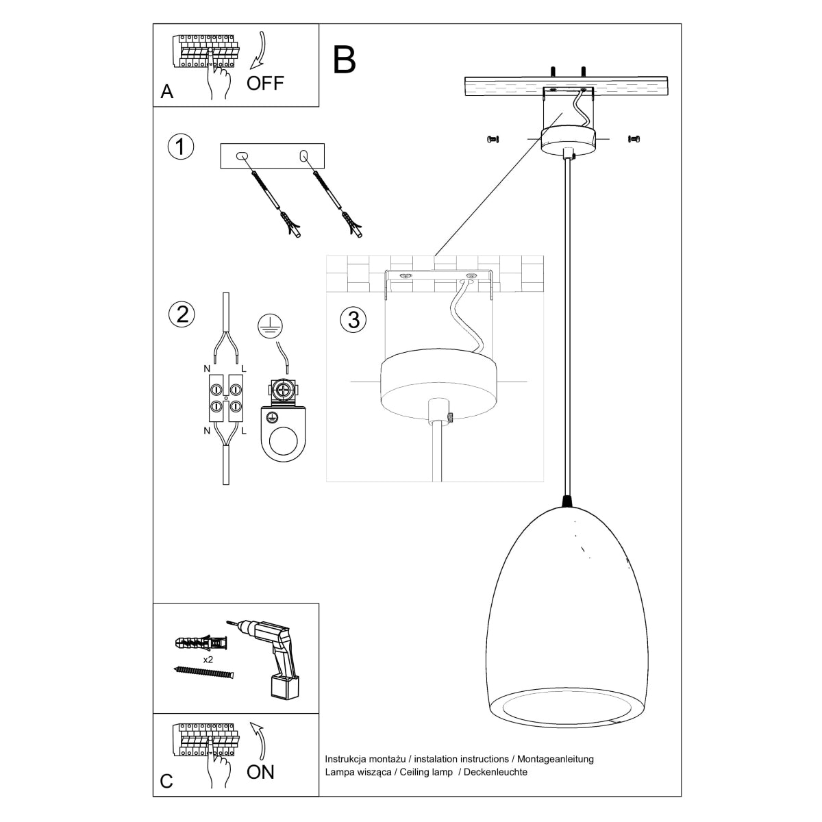 Pendelleuchte BUKANO Keramik Sollux Lighting