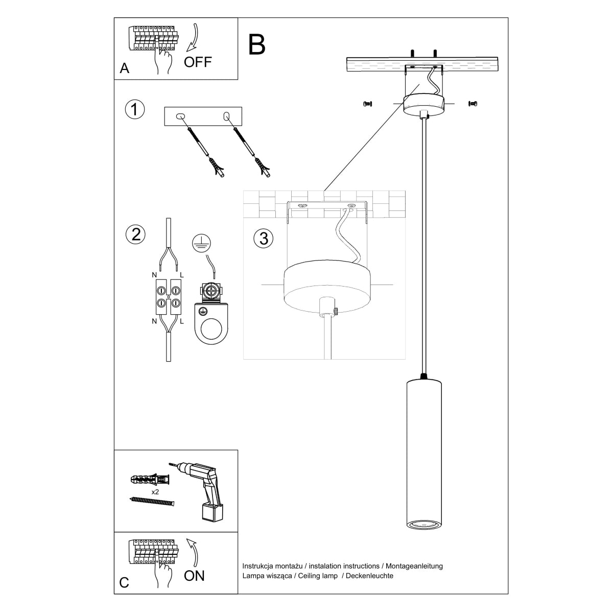 Pendelleuchte NANCY Keramik Sollux Lighting