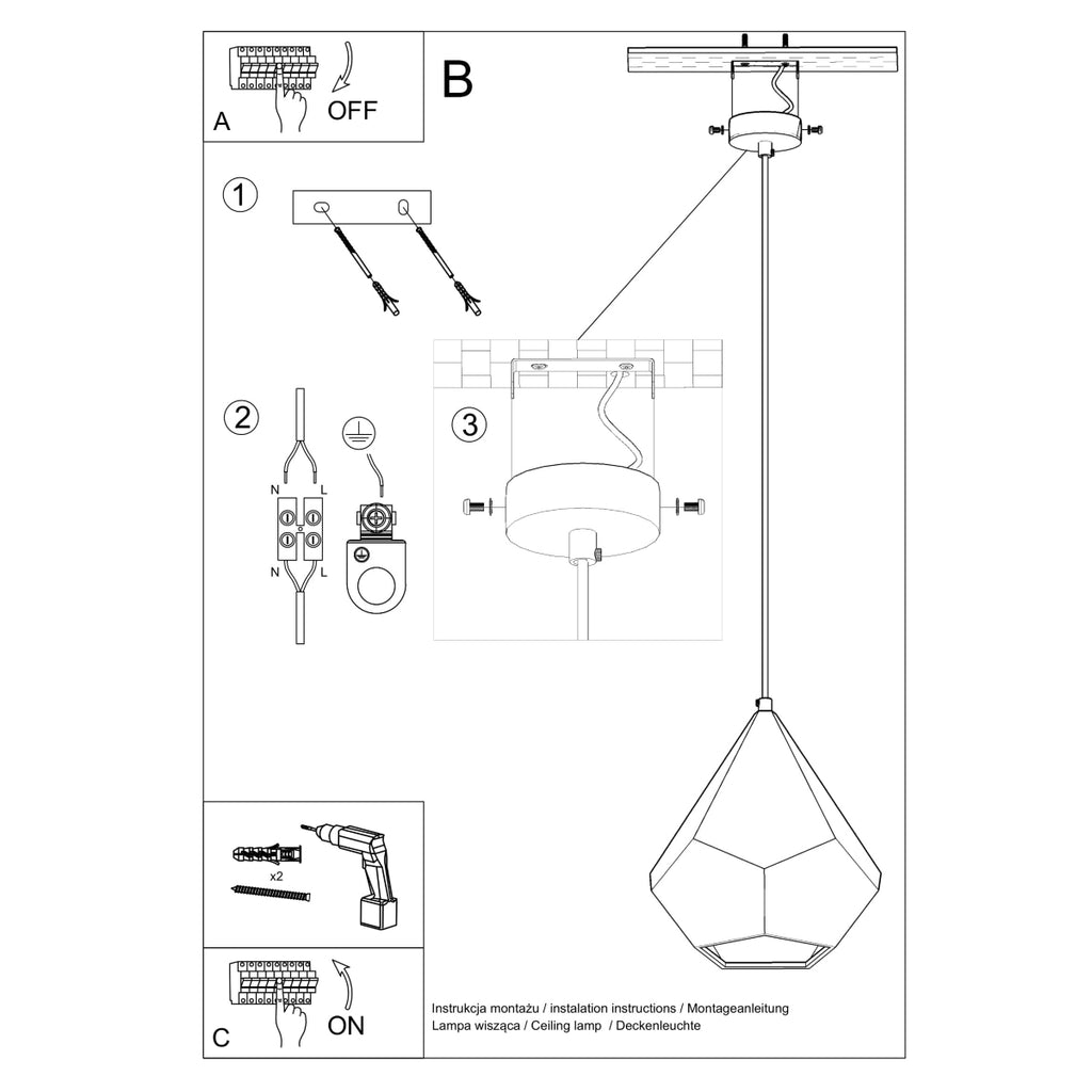 Pendelleuchte PAVLUS Keramik Sollux Lighting