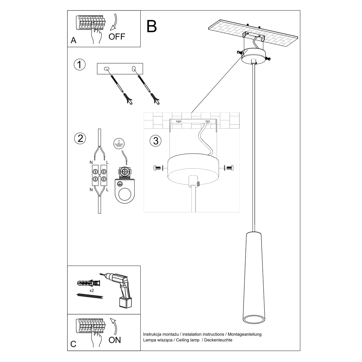 Pendelleuchte ELECTRA Keramik Sollux Lighting