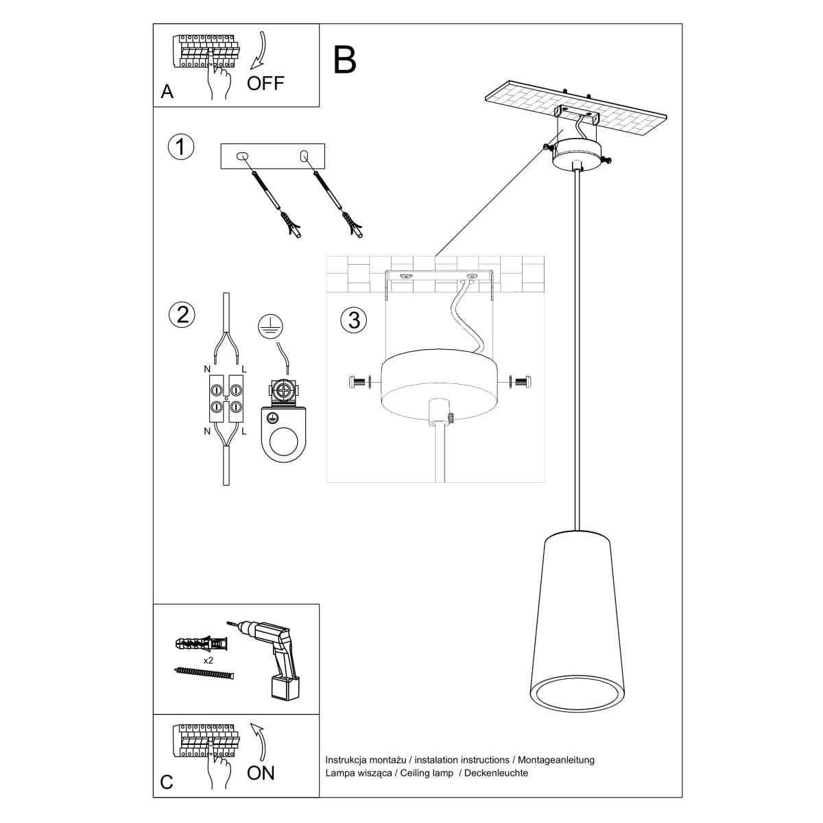 Pendelleuchte GULCAN Keramik Sollux Lighting