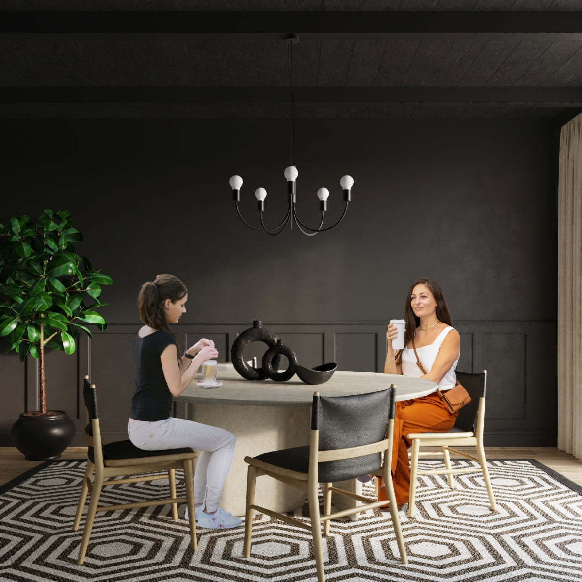 Pendelleuchte PICCOLO 5 schwarz Sollux Lighting