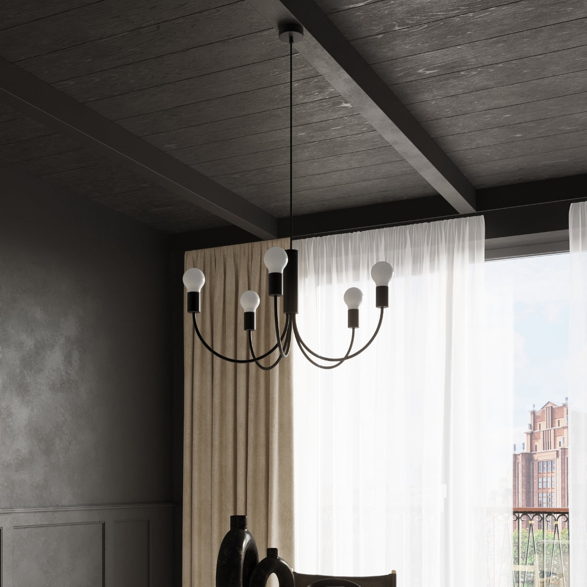 Pendelleuchte PICCOLO 3 schwarz Sollux Lighting