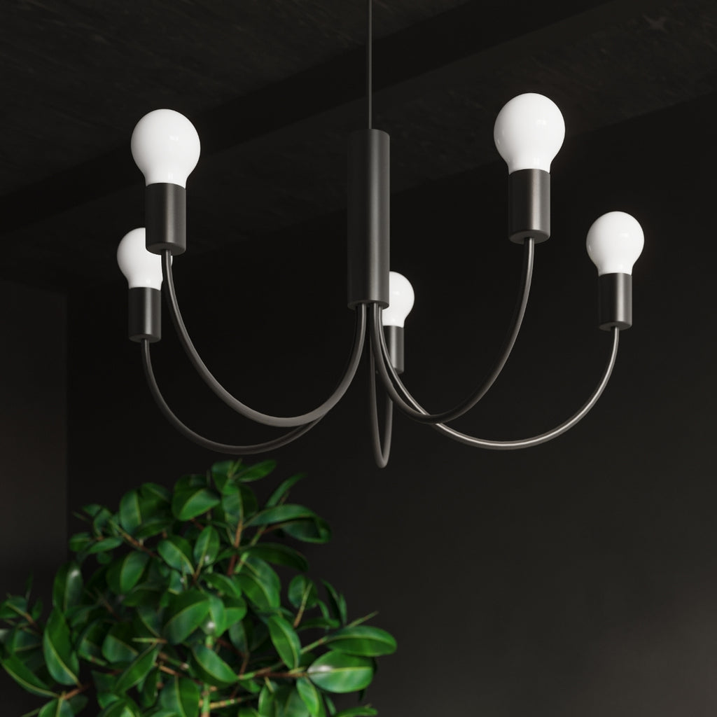 Pendelleuchte PICCOLO 3 schwarz Sollux Lighting