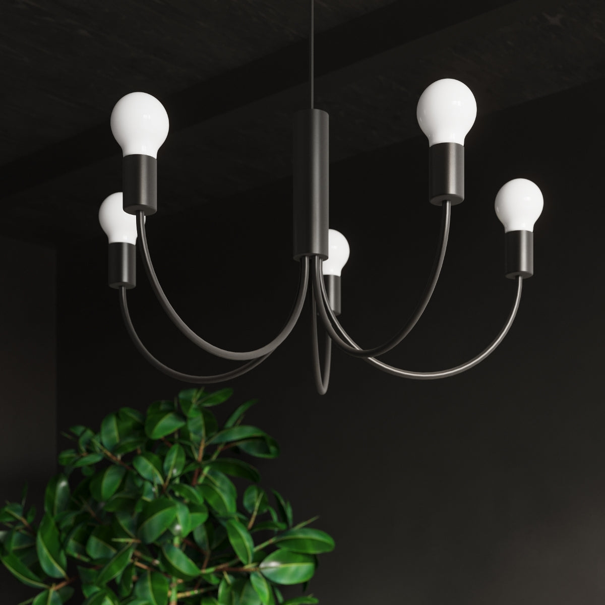 Pendelleuchte PICCOLO 3 schwarz Sollux Lighting
