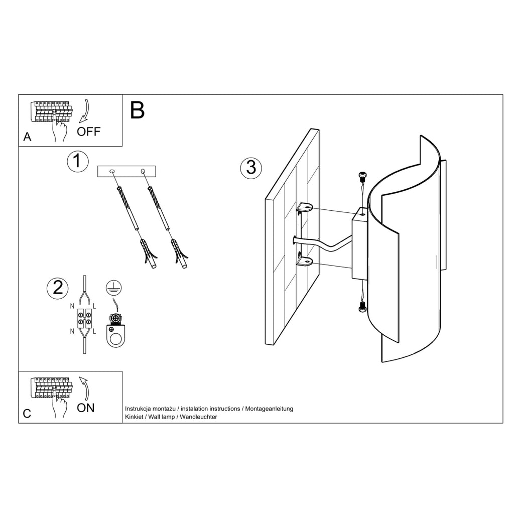 Wandleuchte IMPACT schwarz Sollux Lighting