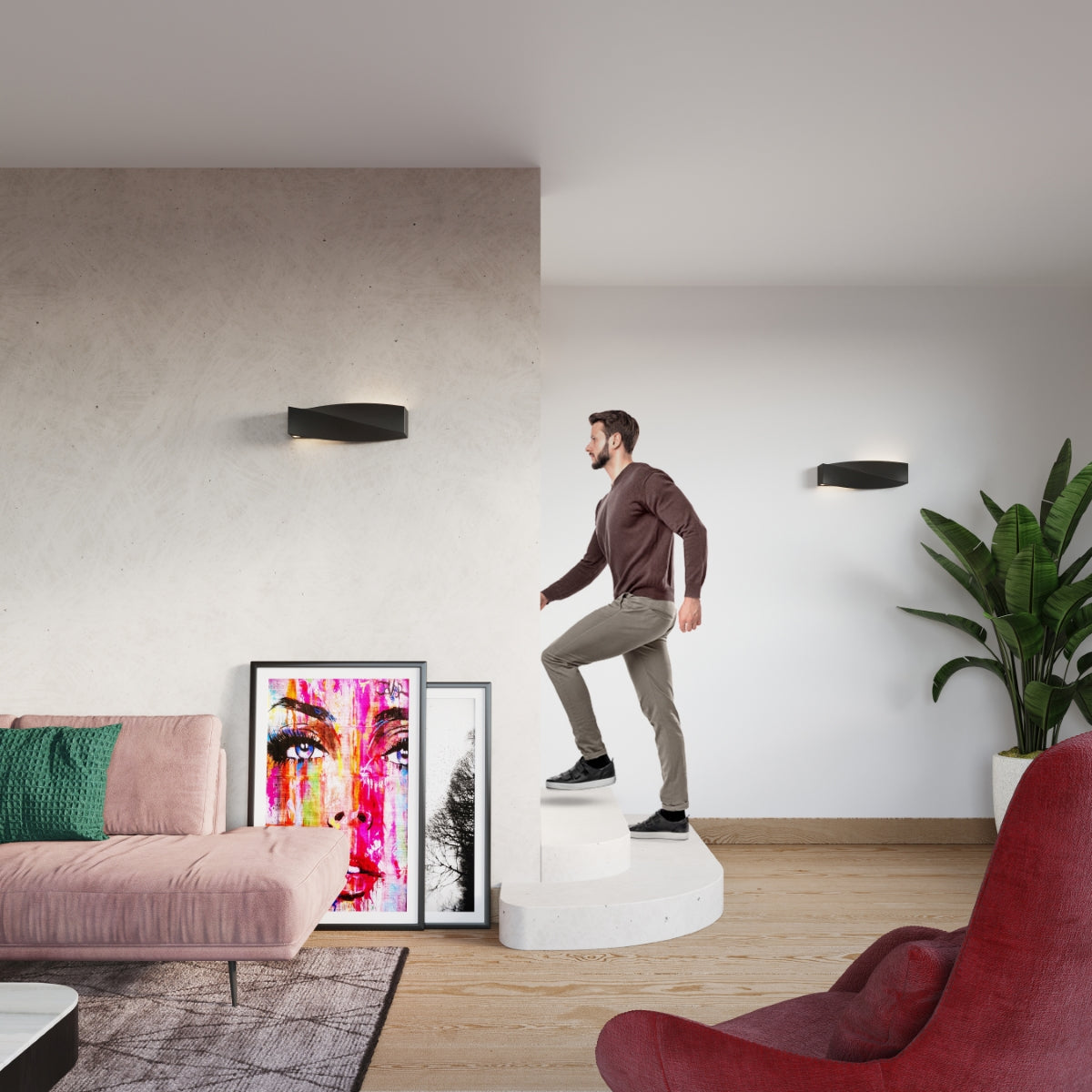 Wandleuchte Keramik SIGMA schwarz Sollux Lighting