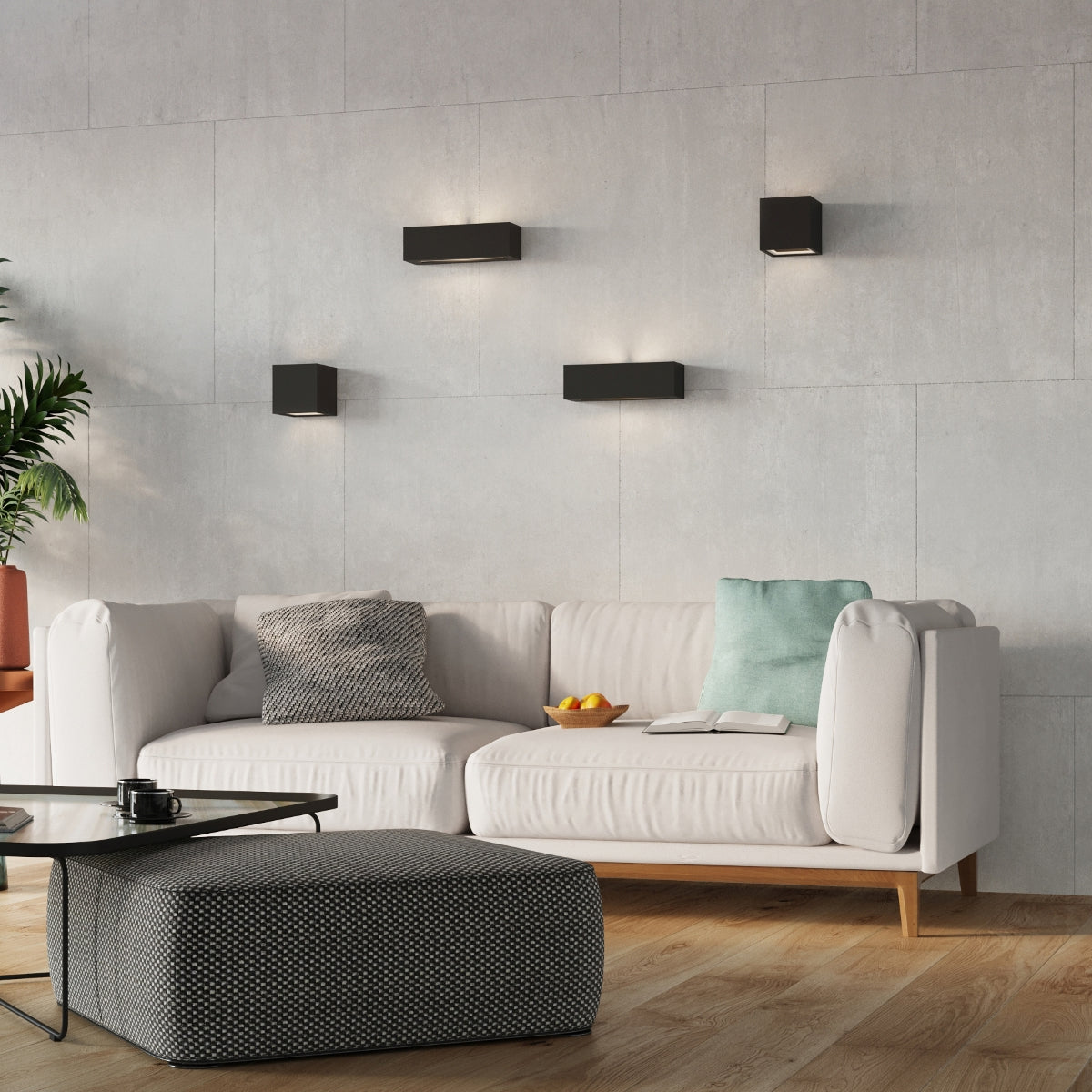 Wandleuchte Keramik LEO schwarz Sollux Lighting