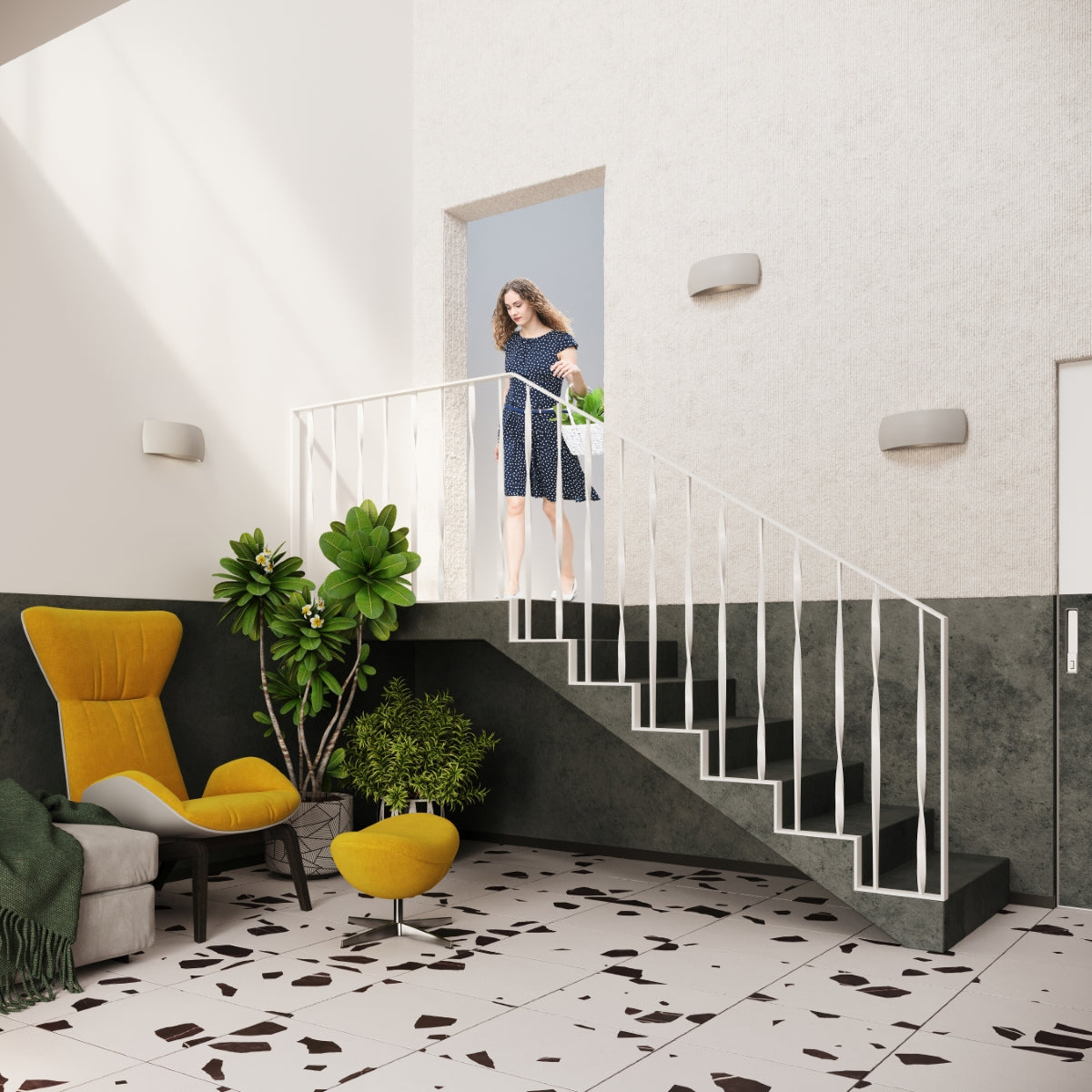 Wandleuchte Keramik PONTIUS grau Sollux Lighting