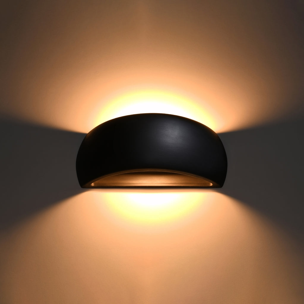 Wandleuchte Keramik PONTIUS schwarz Sollux Lighting