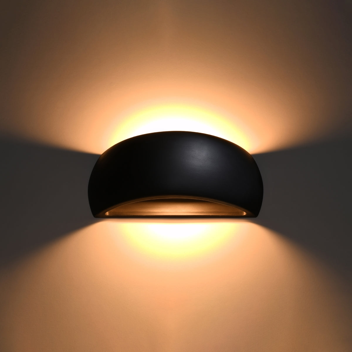 Wandleuchte Keramik PONTIUS schwarz Sollux Lighting