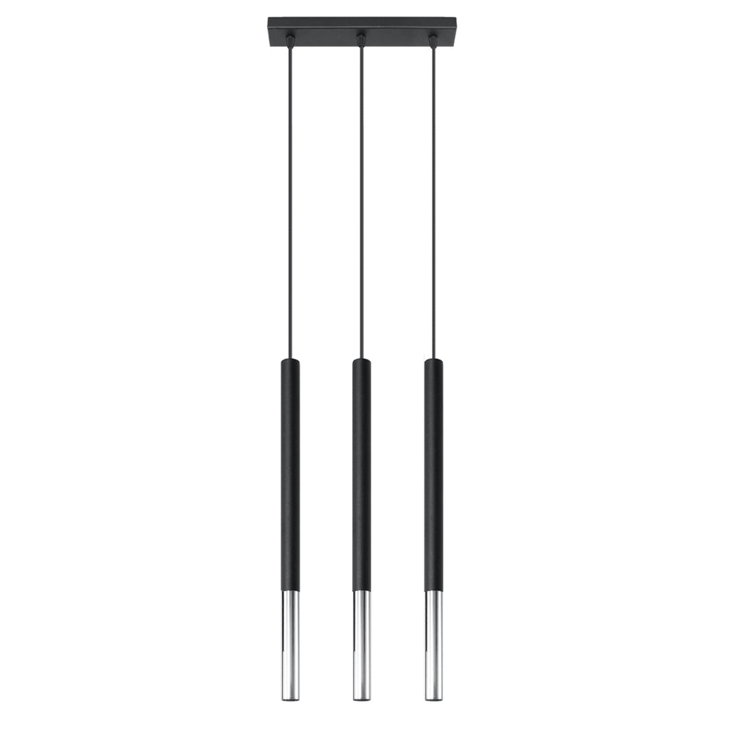 Pendelleuchte MOZAICA 3L schwarz & chrom Sollux Lighting