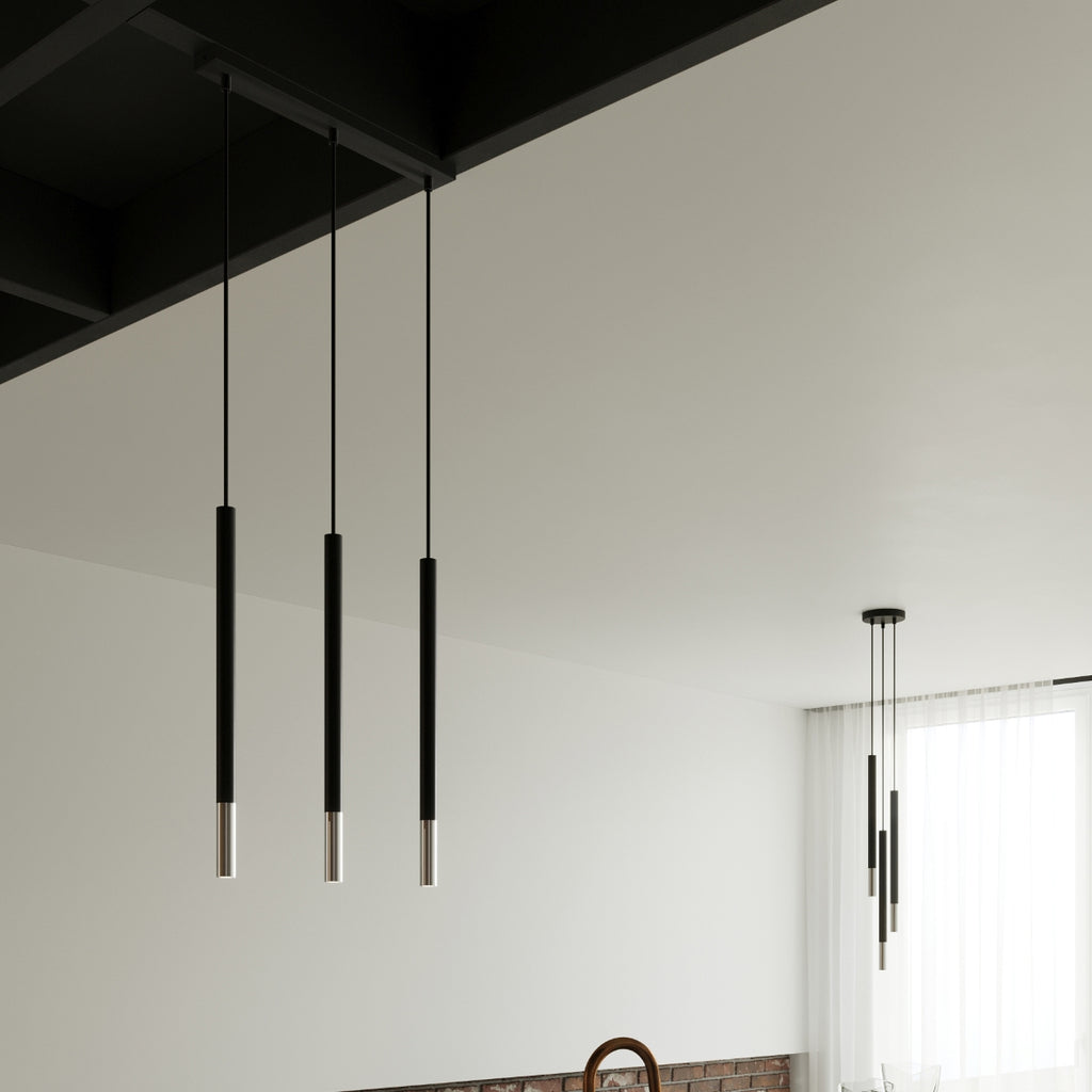 Pendelleuchte MOZAICA 3L schwarz & chrom Sollux Lighting