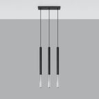 Pendelleuchte MOZAICA 3L schwarz & chrom Sollux Lighting