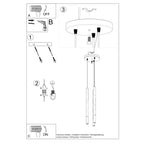 Pendelleuchte MOZAICA 3P schwarz & chrom Sollux Lighting