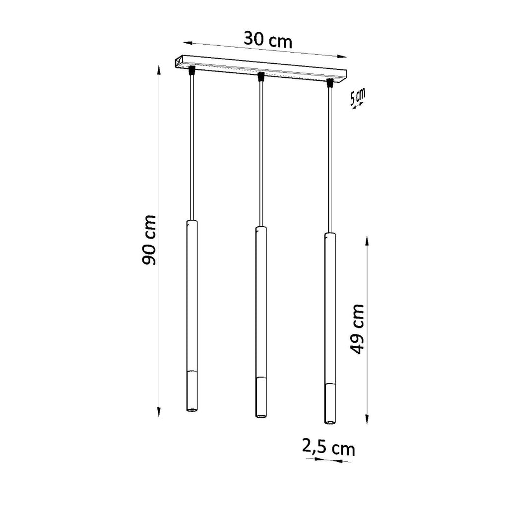 Pendelleuchte MOZAICA 3L schwarz & kupfer Sollux Lighting