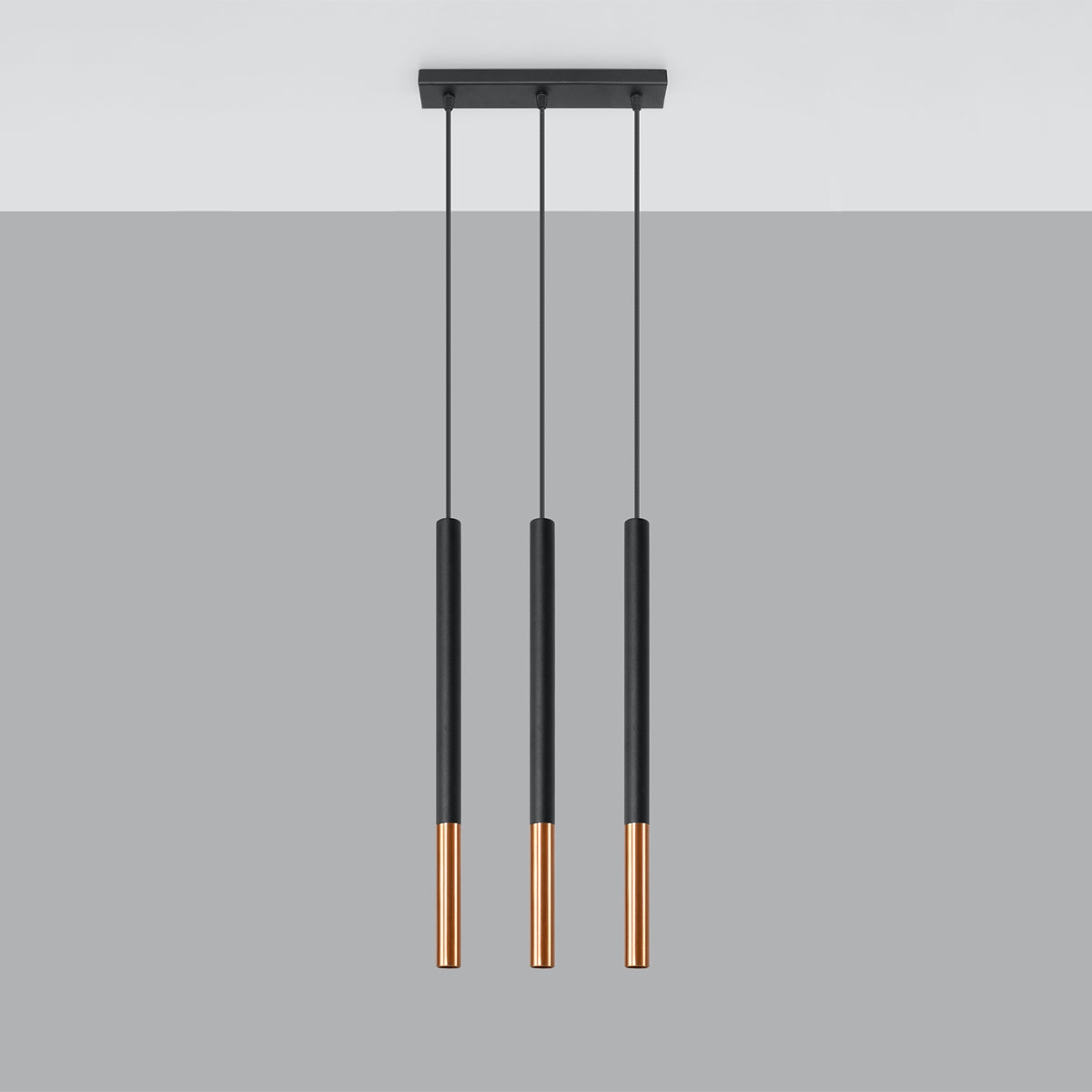 Pendelleuchte MOZAICA 3L schwarz & kupfer Sollux Lighting