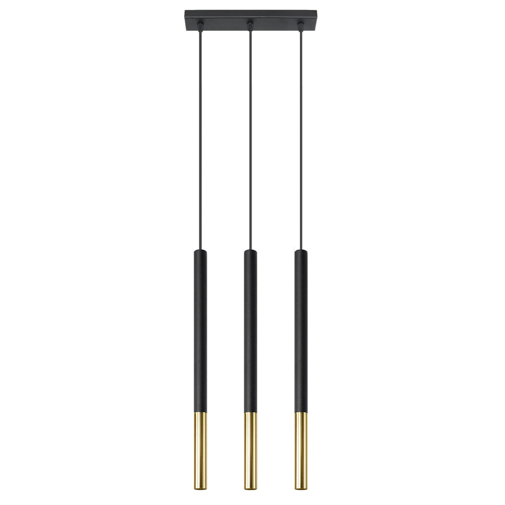 Pendelleuchte MOZAICA 3L schwarz & gold Sollux Lighting