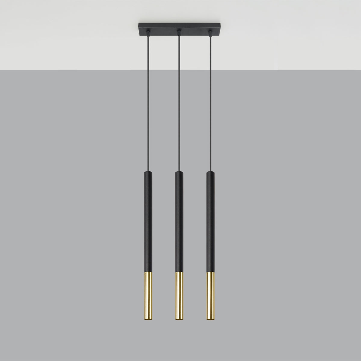 Pendelleuchte MOZAICA 3L schwarz & gold Sollux Lighting
