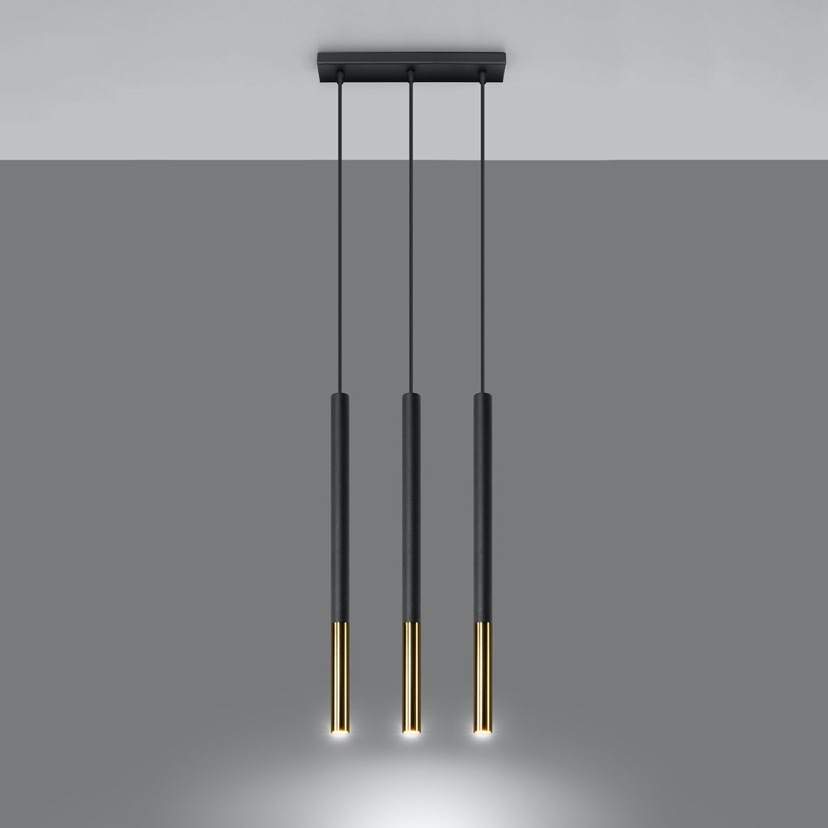 Pendelleuchte MOZAICA 3L schwarz & gold Sollux Lighting
