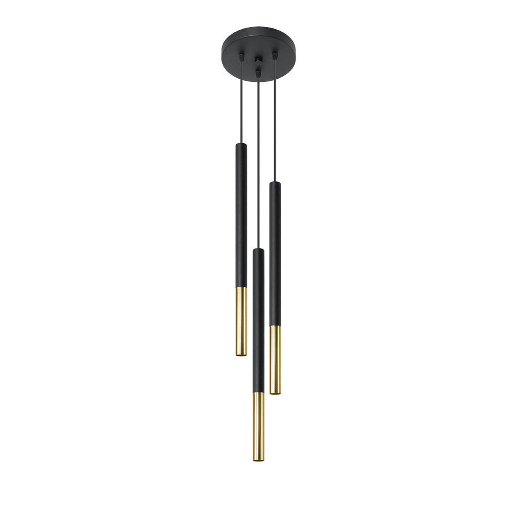 Pendelleuchte MOZAICA 3P schwarz & gold Sollux Lighting