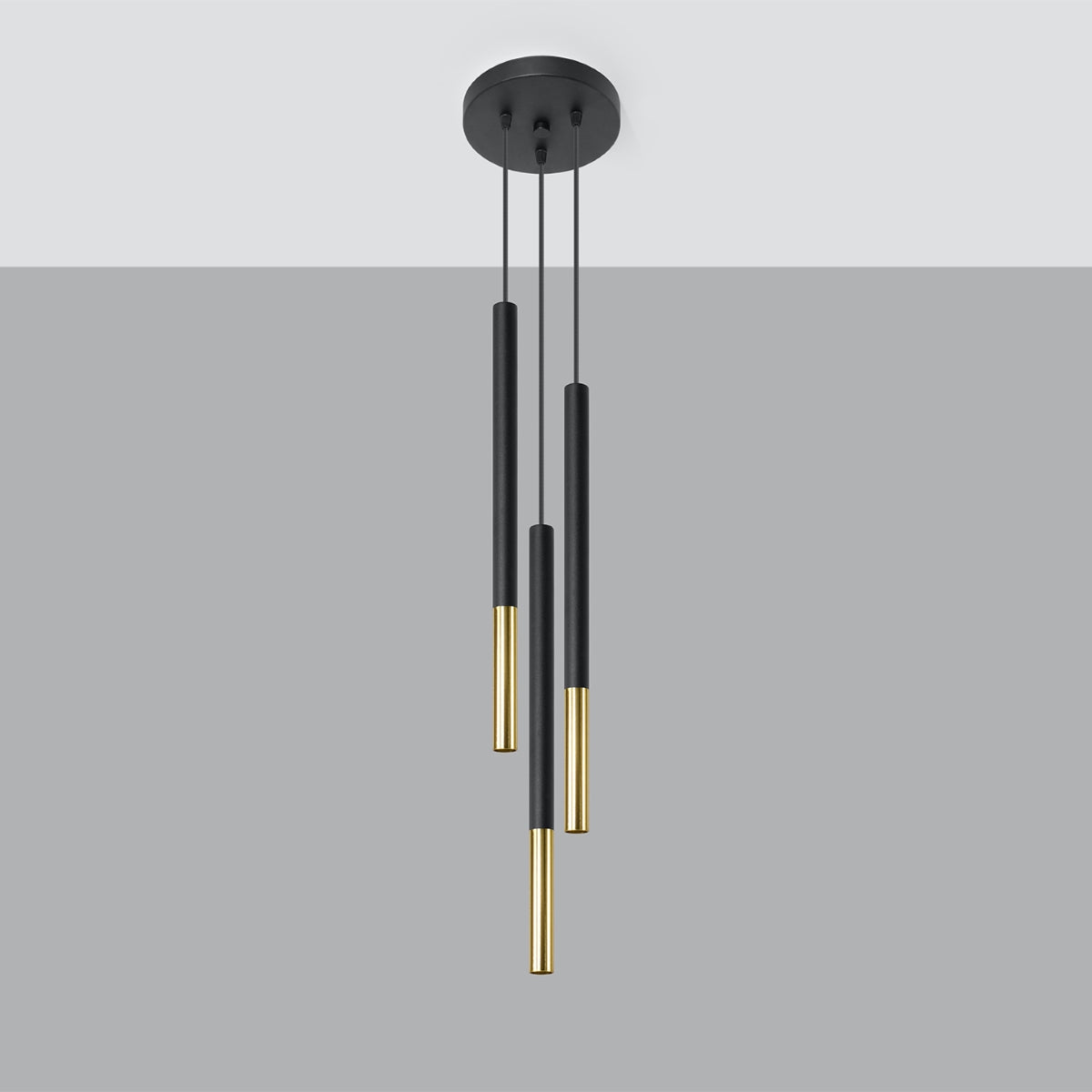 Pendelleuchte MOZAICA 3P schwarz & gold Sollux Lighting