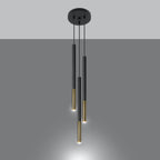 Pendelleuchte MOZAICA 3P schwarz & gold Sollux Lighting