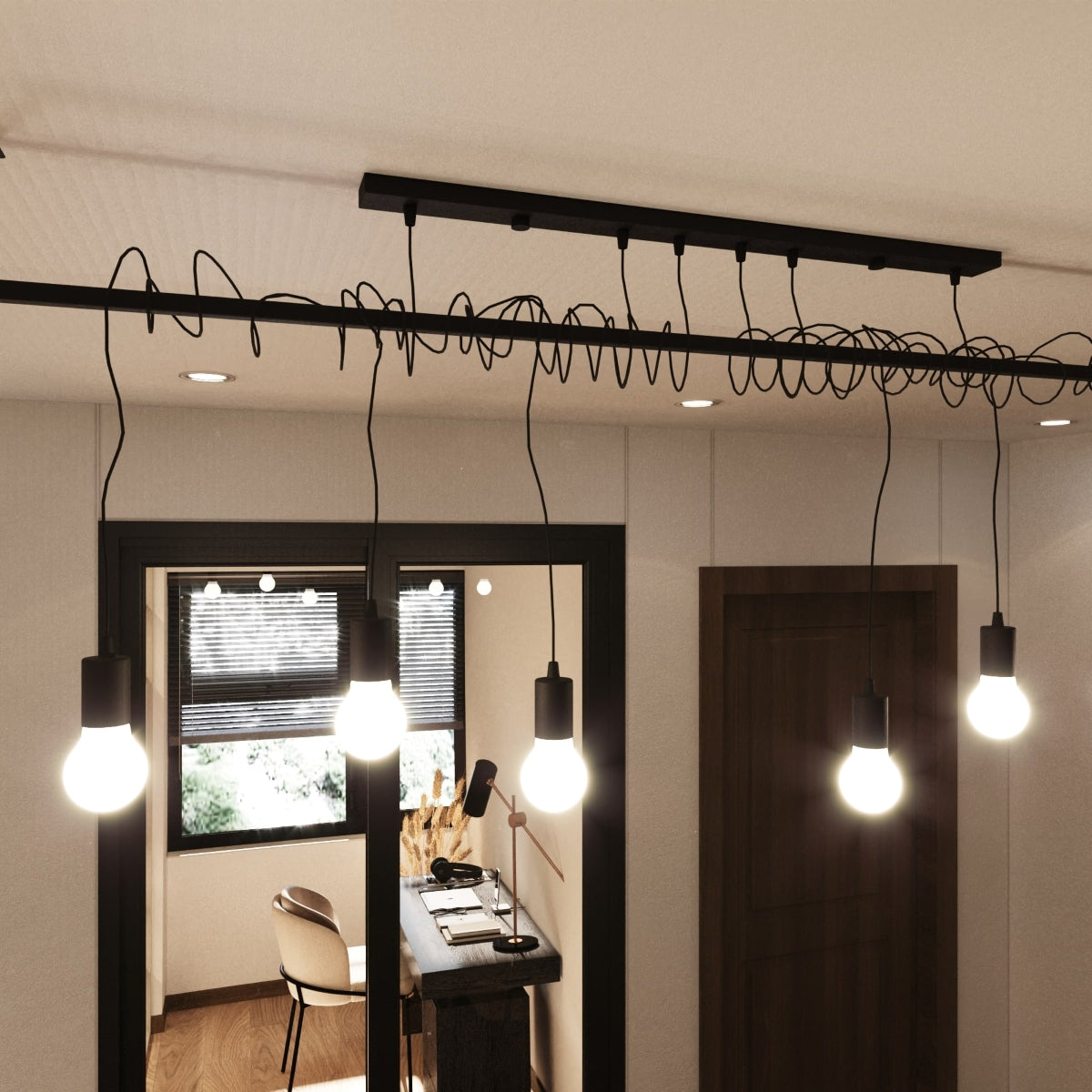 Pendelleuchte SALAMANCA 2 schwarz Sollux Lighting
