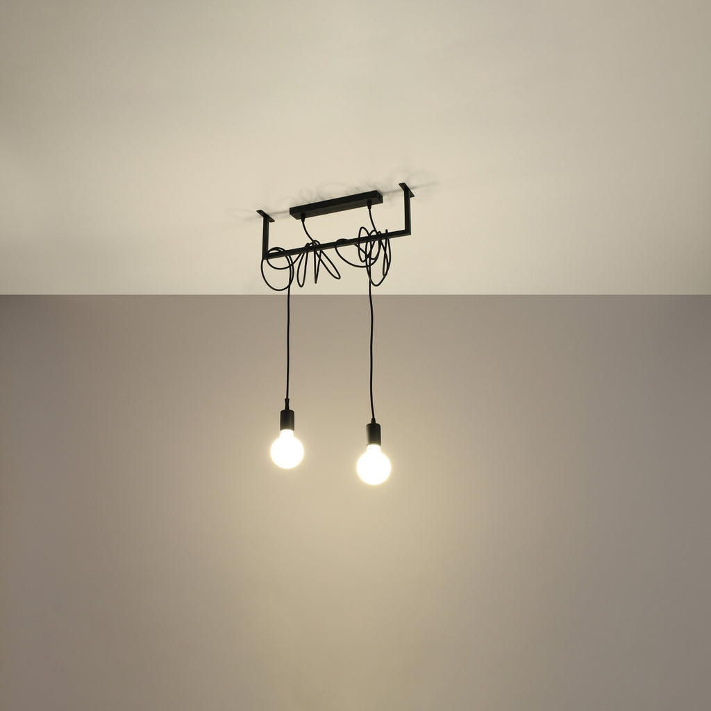 Pendelleuchte SALAMANCA 2 schwarz Sollux Lighting