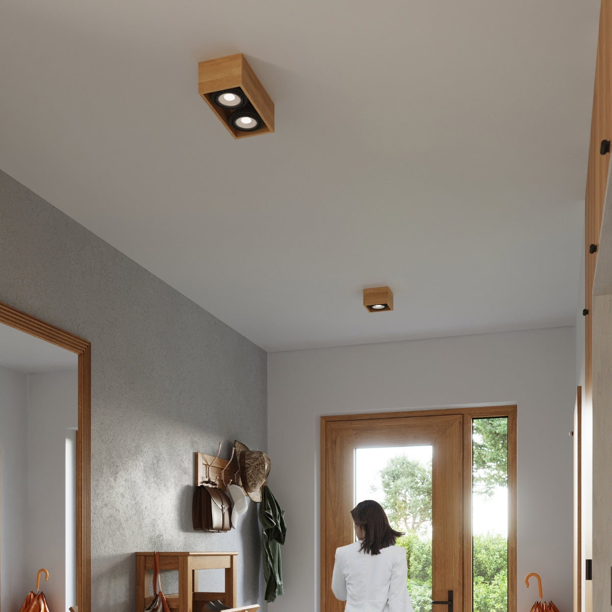 Deckenleuchte - Spot - Strahler QUATRO 2 Naturholz Sollux Lighting