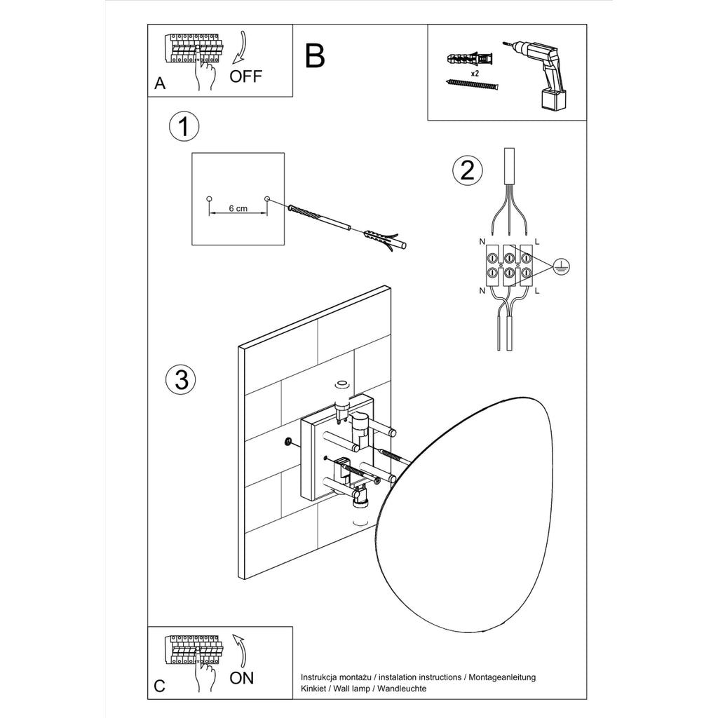 Wandleuchte SENSES schwarz Sollux Lighting