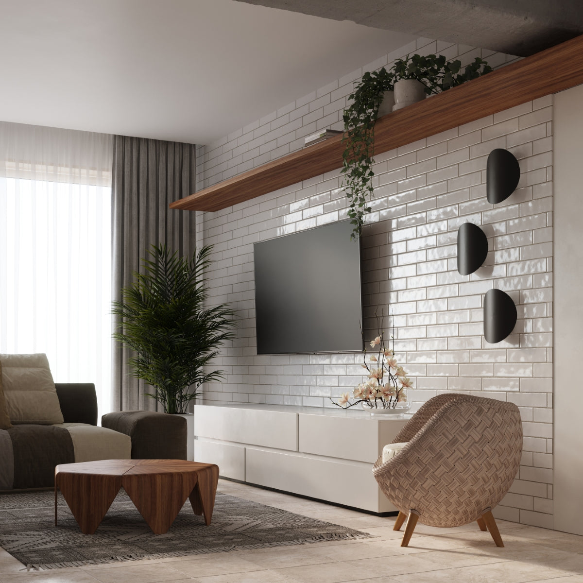 Wandleuchte SENSES schwarz Sollux Lighting