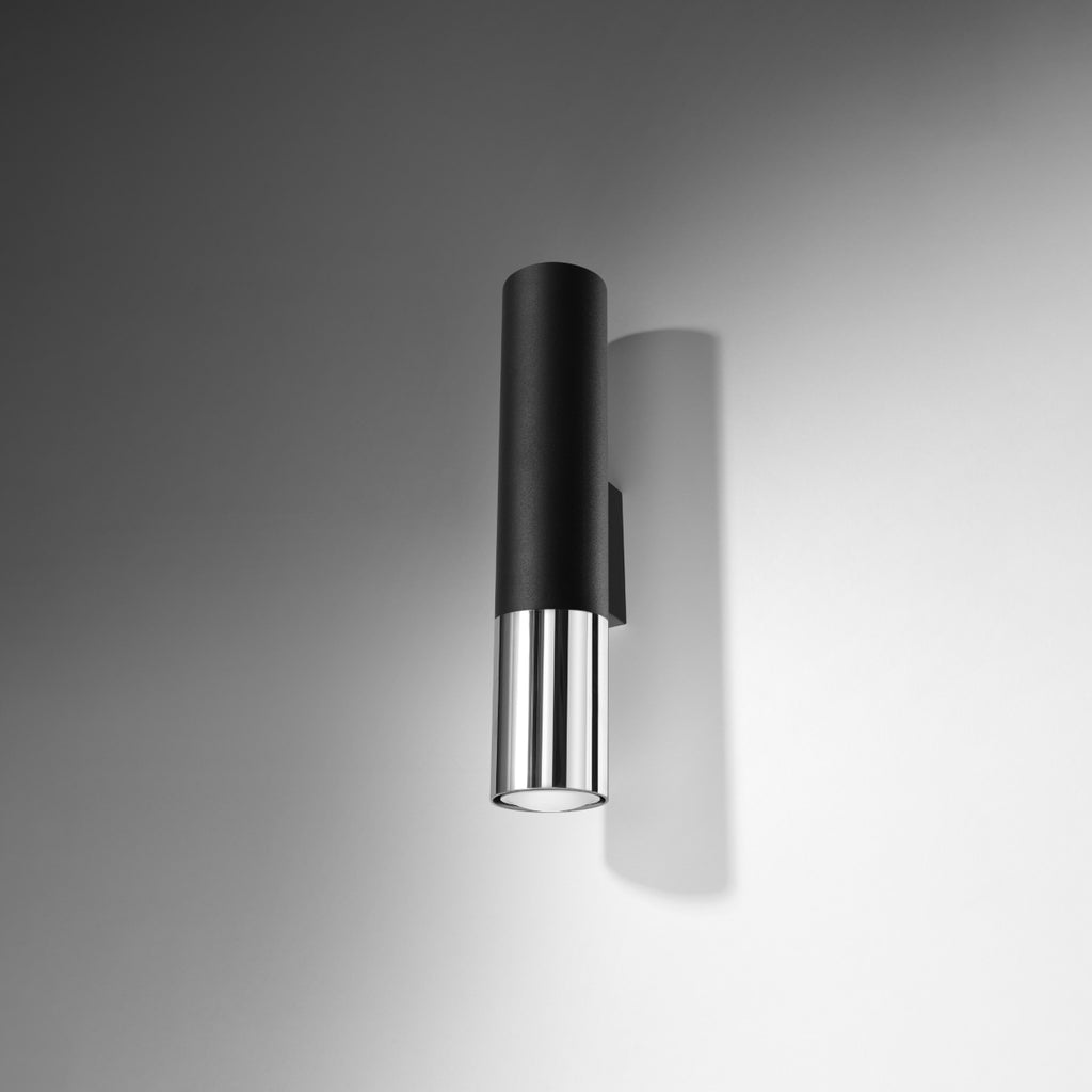 Wandleuchte LOOPEZ schwarz & chrom Sollux Lighting