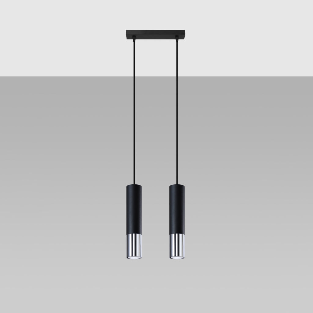 Pendelleuchte LOOPEZ 2 schwarz & chrom Sollux Lighting