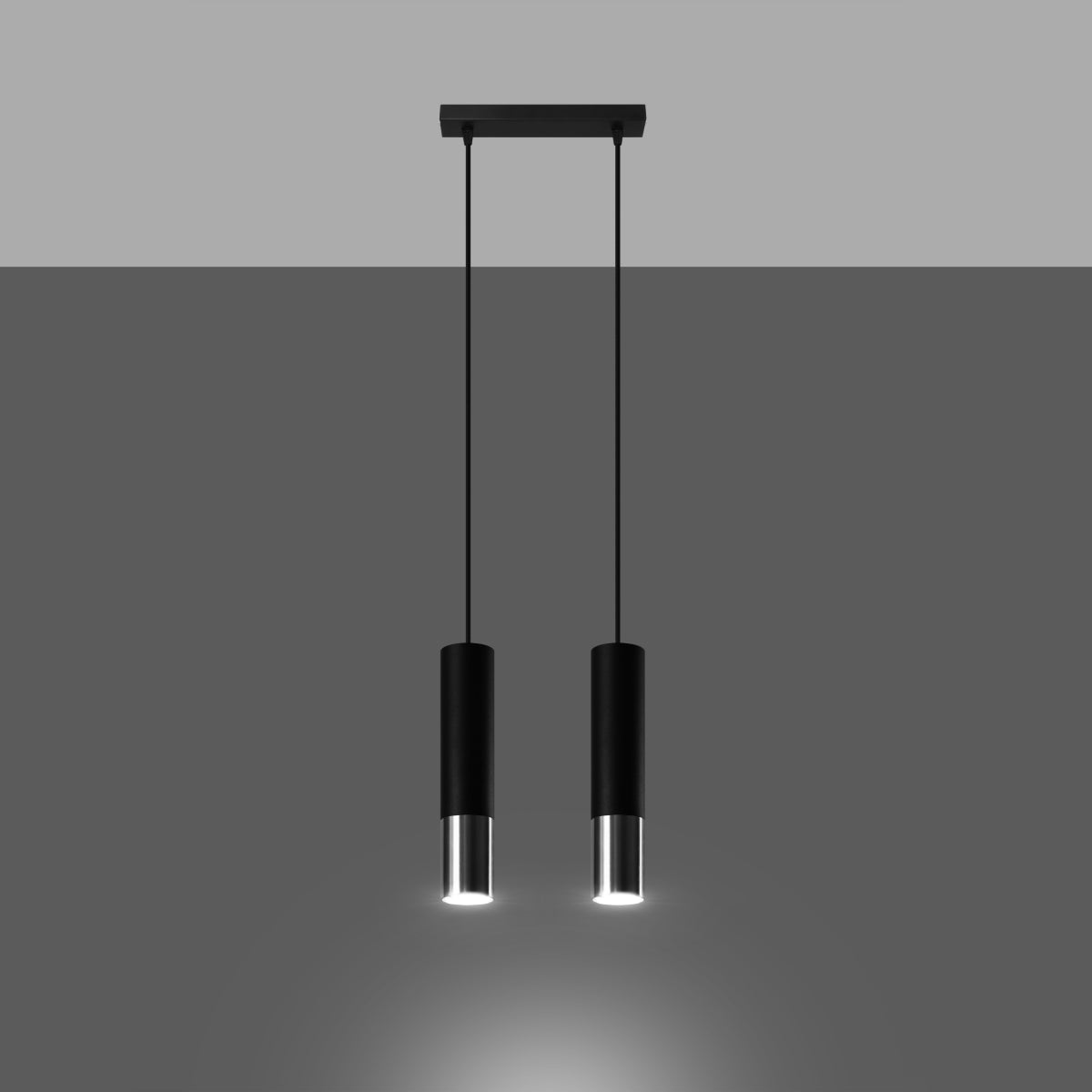 Pendelleuchte LOOPEZ 2 schwarz & chrom Sollux Lighting