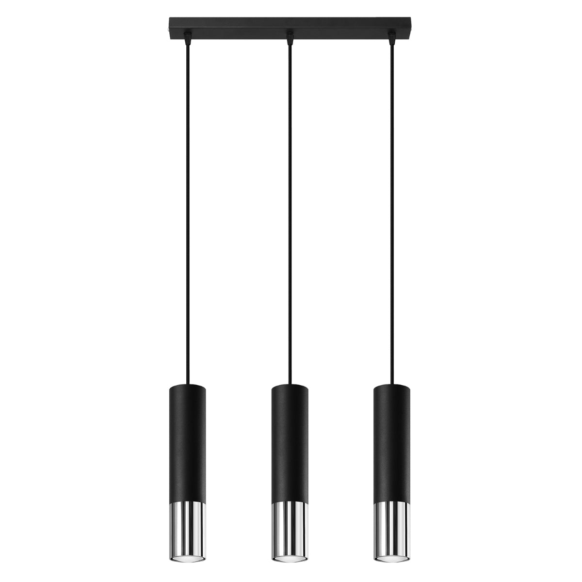 Pendelleuchte LOOPEZ 3L schwarz & chrom Sollux Lighting