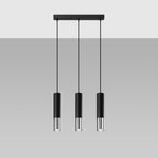 Pendelleuchte LOOPEZ 3L schwarz & chrom Sollux Lighting