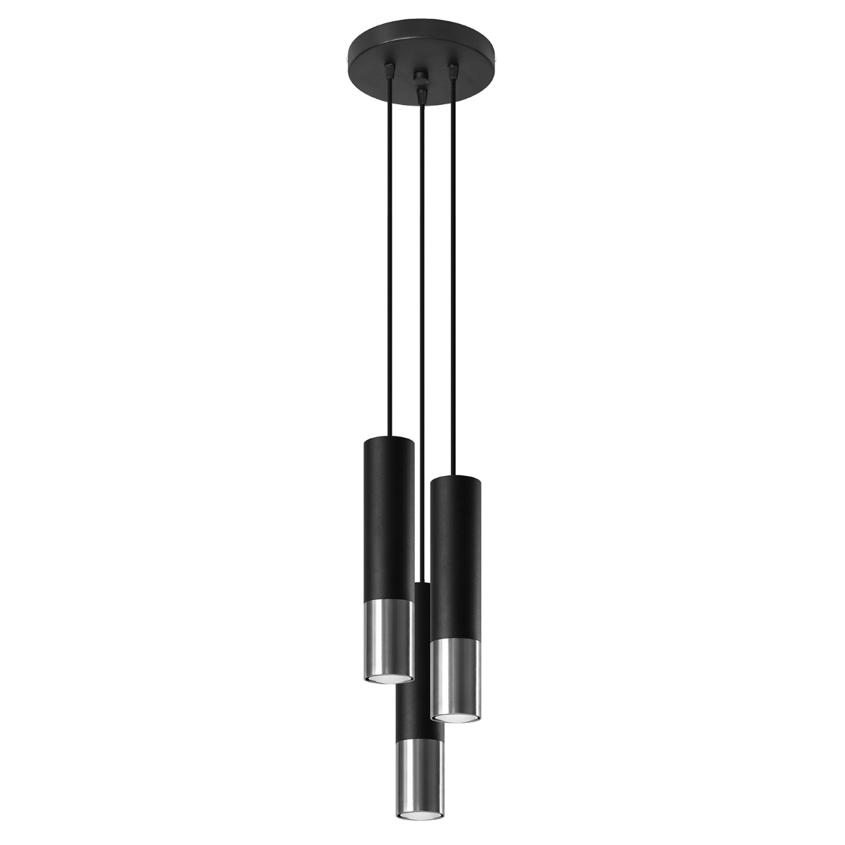 Pendelleuchte LOOPEZ 3P schwarz & chrom Sollux Lighting